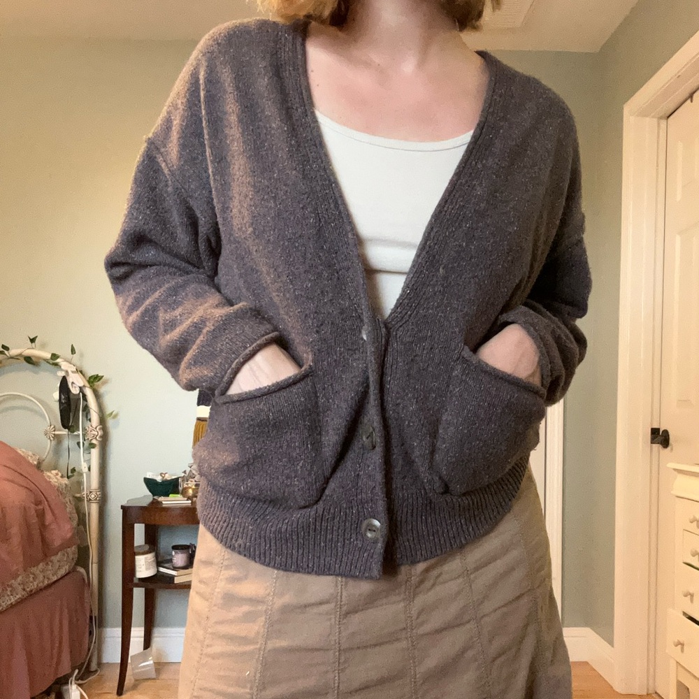 Classic purple Cardigan Sweater